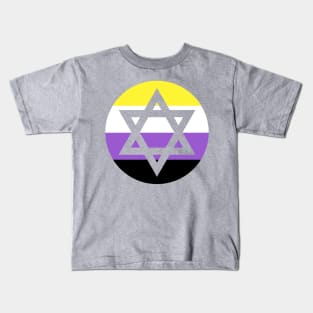 Nonbinary Pride Star of David Kids T-Shirt